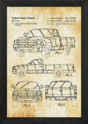Dodge ram truck patent framed - ram,