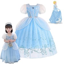 Girls Princess Cinderella Costume Set Tutu Dress Kids CosplayBirthday Party Gift