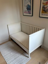 IKEA Sundvik White Cot Bed 70x140 Cm with JÄTTETRÖTT Pocket sprung Mattress