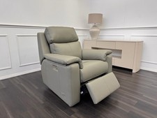 G Plan Thornbury Olive Leather Power Recliner Armchair