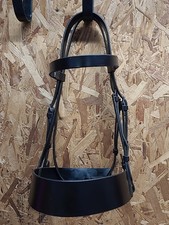 English Leather Show Hunter Bridle.Full Size, Black.Hand Made.(Ref:158Y)