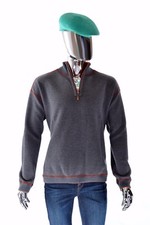 $425 Burberry London Mens Turquoise Raffia Golf Flat Cap w/ Novacheck - S