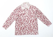 Claire Neuville Womens Pink Polyester Blend Blouse Size 12 Collared