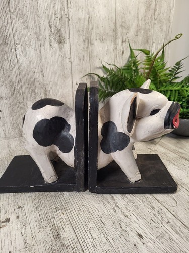 Vintage book end holders - vintage, pig