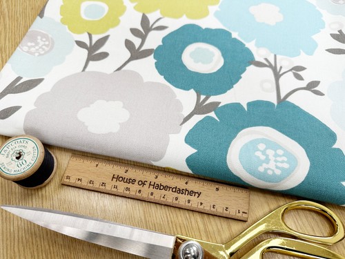 Fabric remnant teal blue - fabric,