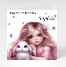 Personalised Girl with Rabbit