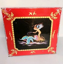 vintage Huntley & palmers biscuit  tin dolphins 1960s food container collectable