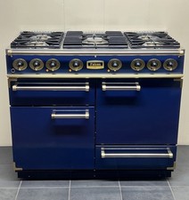 FALCON 110⚡️Dual Fuel ?( natural gas ) Range Cooker in Blue & Solid Brass Trim…
