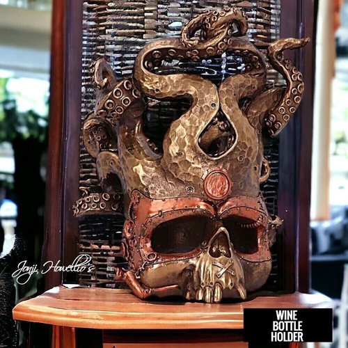Steampunk skull wine bottle - steampunk,