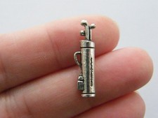 8 Golf bag charms antique silver tone SP40