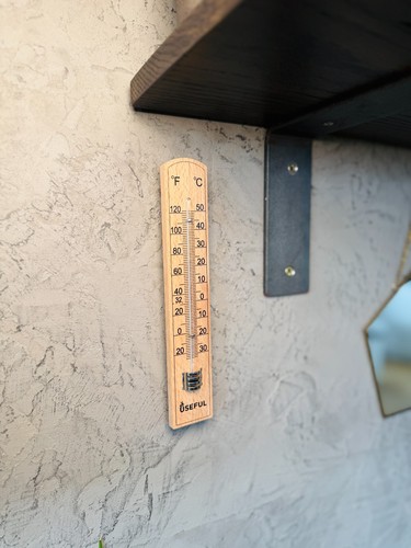 Wooden wall thermometer home - wooden,