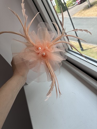 Peach fascinator headband - peach,