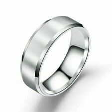 8mm Men Women Couple Titanium Steel Finger Fashion Wedding Engagement Rings 