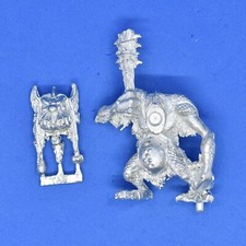 WARHAMMER CITADEL GW 90s RIVER TROLL WITH CLUB METAL ORC & GOBLINS HEAD 2