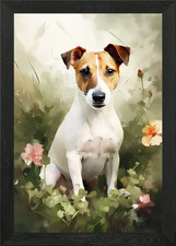 Jack Russell Watercolor Framed
