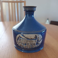 RARE STONEWARE VINTAGE DENBY DECANTER SHOWING EMBOSSED IMAGE OF EWENNY POTTERY