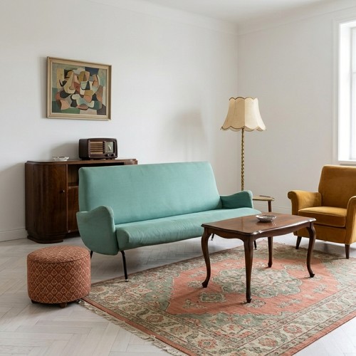 Vintage foldable sofa fabric - vintage,