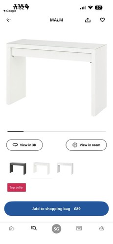 Ikea malm dressing table - malm,