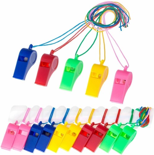 12x plastic whistles - whistles, &
