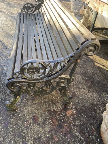Heavy cast iron garden bench - iron,