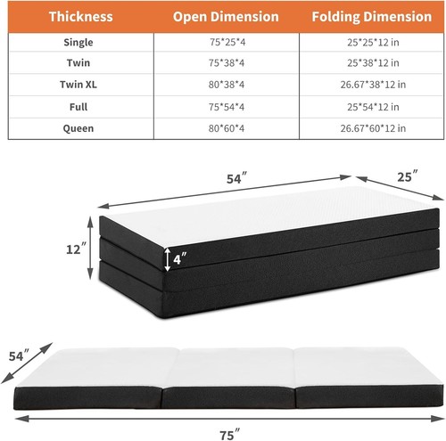 Folding mattress full inch - folding, 4-inch