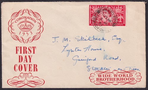 1953 coronation 2d masonic - coronation, 1/2d