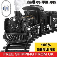 Electric Steam Locomotive Engine Railway Train Model Christmas Xmas Kids Gifts