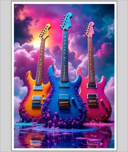 Surreal music print - music,