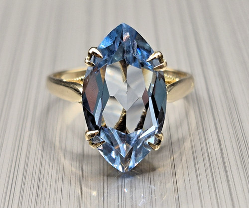 Vintage 9ct gold blue spinel - vintage,