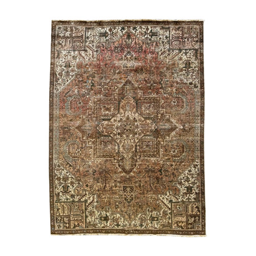 Vintage cleaned heriz rug - vintage,