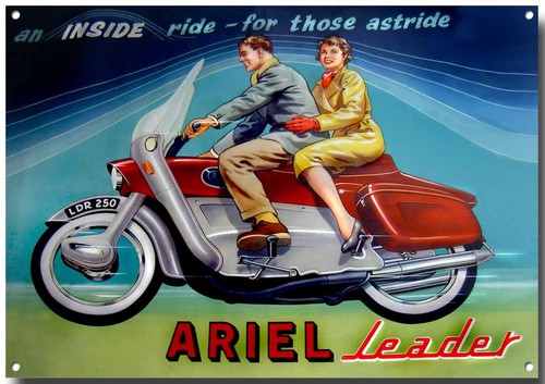 Ariel leader motorcycle - motorcycle, metal