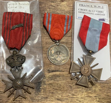 Lot of 3 Original WW2 Medals Imperial Japanese Cross French Croix de Guerre etc