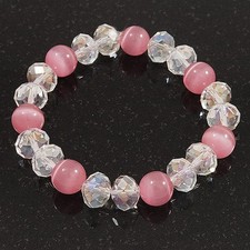 Pink/Transparent Glass Bead
