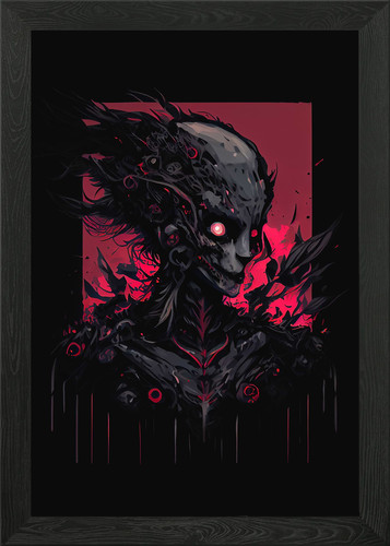 Female zombie robot framed - robot,