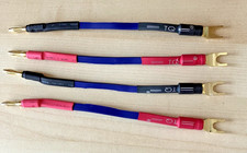 TELLURIUM Q BLUE II JUMPER CABLES X 4 - FACTORY SPADES AND GOLD PLATED BANANAS