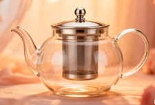 glass teapot with removable