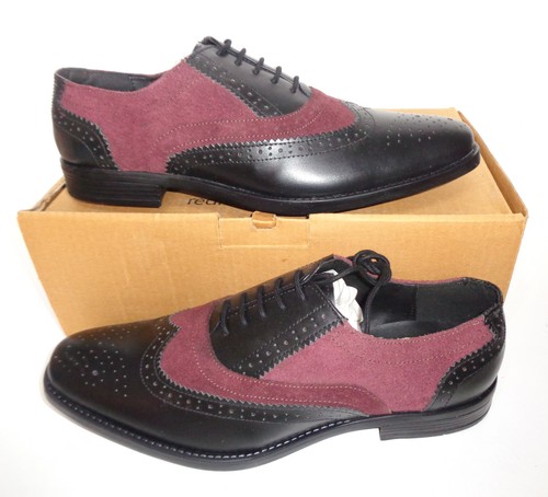 Mens black burgundy leather - black,
