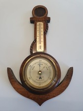 nautical wooden  barometer and