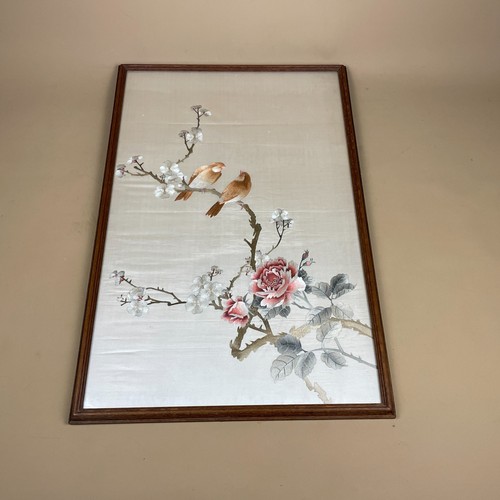 Oriental embroidered silk bird - embroidered,
