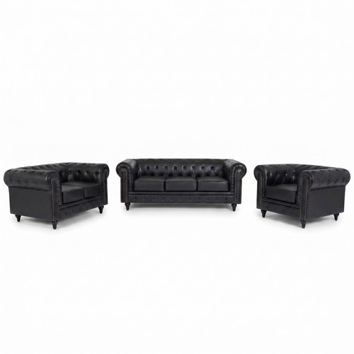Chesterfield sofa suite faux - sofa,
