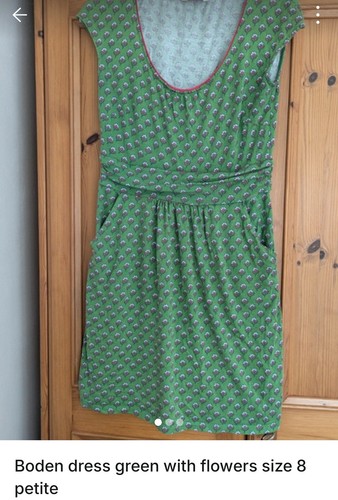 Boden jersey dress green - jersey, green/navy