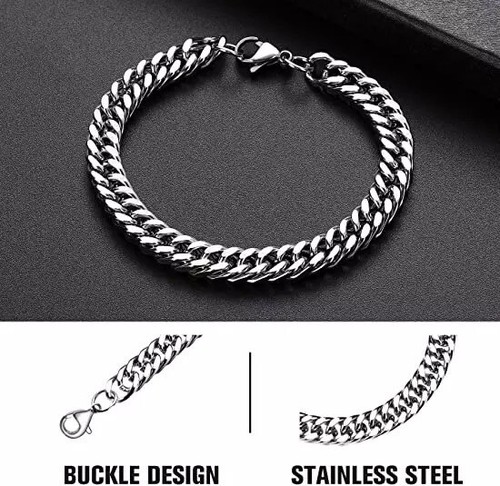 Mens silver bracelet - silver,