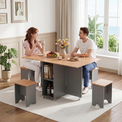 Folding dining table - dining,
