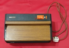 Vintage Ekco Superheat Fan Heater Retro Orange & Teak 1960s