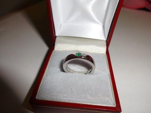 Zambian emerald band ring - emerald,