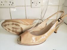 GORDON SCOTT UK 8 EU 41 WOMENS HEELS BEIGE SLINGBACK PATENT LEATHER SANDALS SHOE