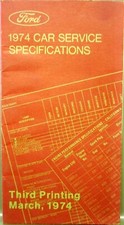 1974 Ford Car Service Specs