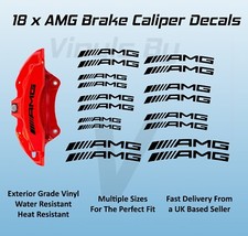 18 x AMG Brake Caliper Decals Curved Stickers - Premium Vinyl - 9 Sizes - Black