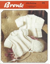 Vintage knitting pattern baby/reborn dress, matinee coat and bonnet in 4 ply