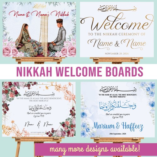 Nikkah wedding welcome sign - wedding,